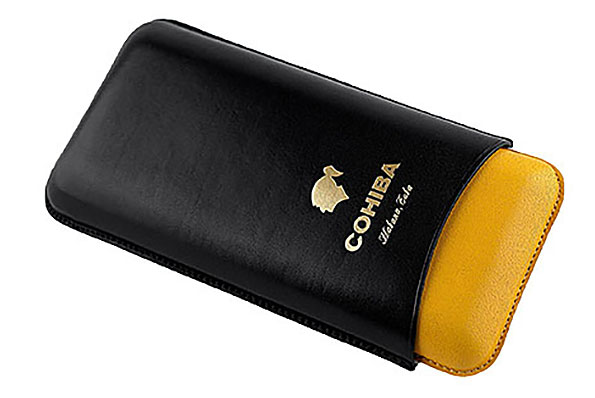 Cohiba 2023 Black/Yellow/White Leather Cigar Case for 3 Cigars  Cohiba 2023 Black/Yellow/White Leather Cigar Case for 3 Cigars