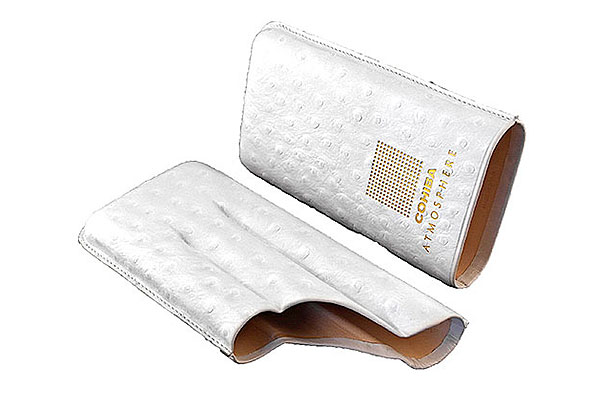 Cohiba Atmosphere White/Gold Leather Cigar Case for 3 Cigars Cohiba Atmosphere White/Gold Leather Cigar Case for 3 Cigars