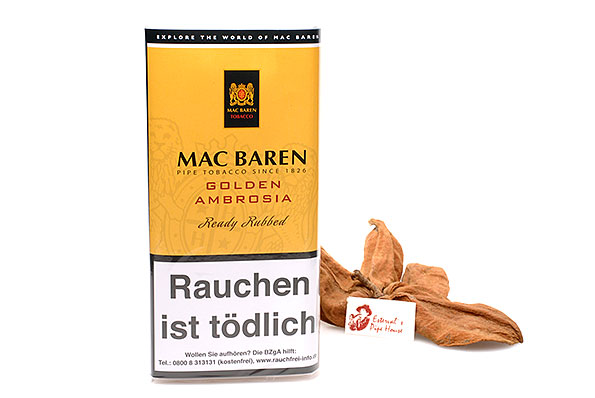 ambrosia tobacco Mac Baren Golden Ambrosia Ready Rubbed Pipetobacco 50g Pouch Estervals Pipe  House