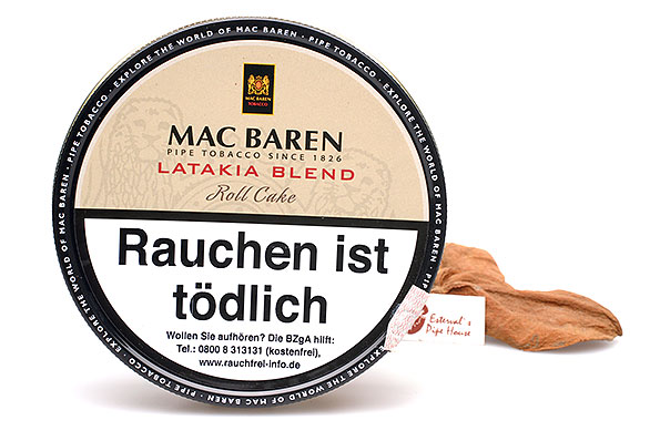 Mac Baren Latakia Blend Roll Cake Pipetobacco 100g Tin Estervals Pipe House