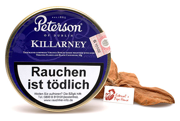 peterson killarney tobacco Peterson Killarney (Sweet Killarney) Pipetobacco 50g Tin Estervals Pipe  House