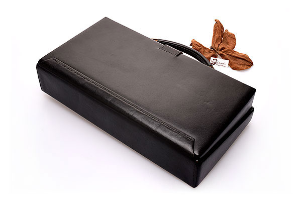 Pfeifenkoffer Leder Schwarz R�ckseite