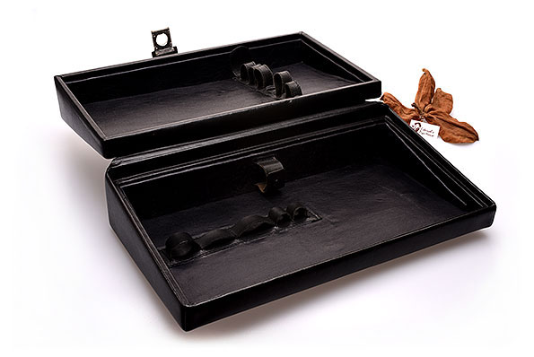 Pfeifenkoffer Leder Schwarz Innenleben Details