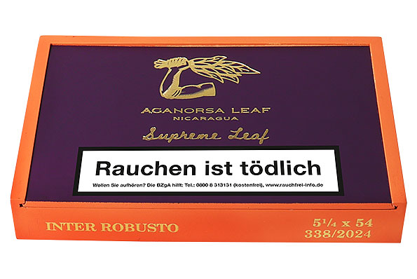 Aganorsa Leaf Supreme Leaf Robusto Box of 10 closed