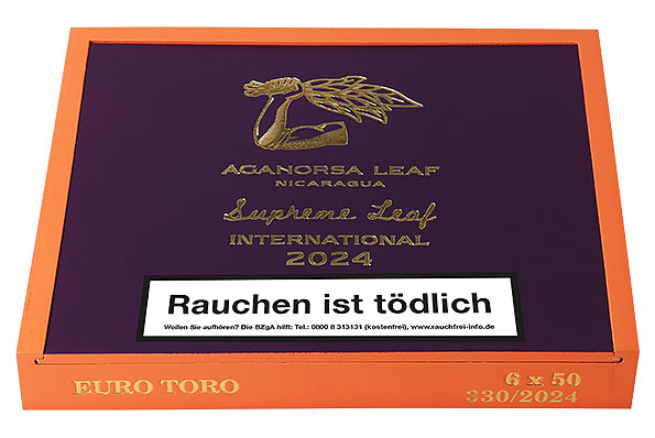 Aganorsa Leaf Supreme Leaf Toro 10er Kiste geschlossen