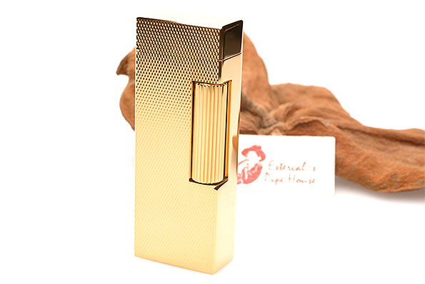 Alfred Dunhill Feuerzeug Rollagas Barley Gold Plate