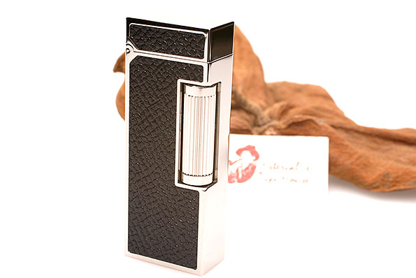 Alfred Dunhill Lighter Rollagas Black Cowhide