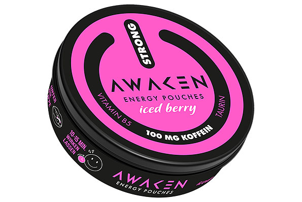 AWAKEN Energy Pouches STRONG Iced Berry 12g Tin AWAKEN Energy Pouches STRONG Iced Berry 12g Tin