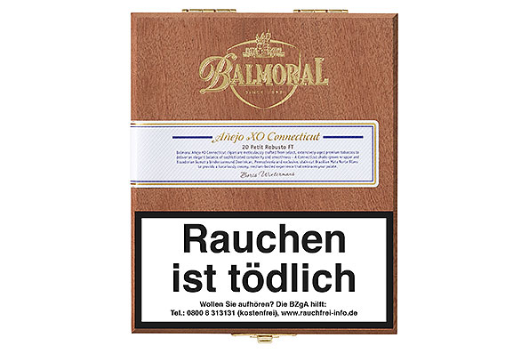 Balmoral Añejo XO Connecticut Petit Robusto Flagtail 20 Zigarren Balmoral Añejo XO Connecticut Petit Robusto Flagtail 20 Zigarren