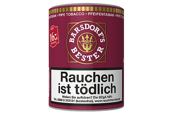 Barsdorf's Bester Red (Cherry) Pipe tobacco 160g Tin Barsdorf's Bester Red (Cherry) Pipe tobacco 160g Tin