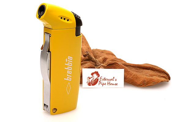 Brebbia Bowl Flame Pipe Lighter Yellow with Pipe Tool