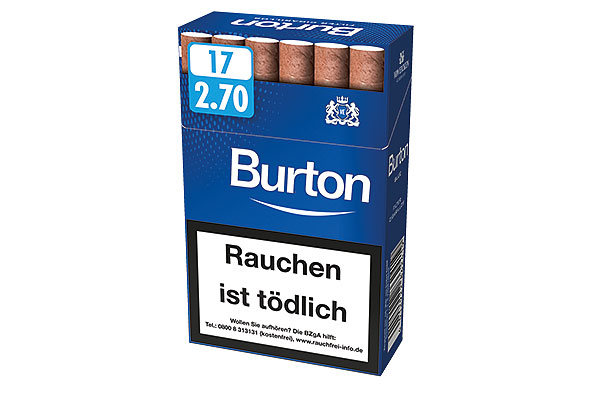 Burton Blue Naturdeckblatt 17 Filter Zigarillos Burton Blue Naturdeckblatt 17 Filter Zigarillos