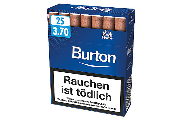 Burton Blue Natural Wrapper 25 Filter Cigarillos Burton Blue Natural Wrapper 25 Filter Cigarillos