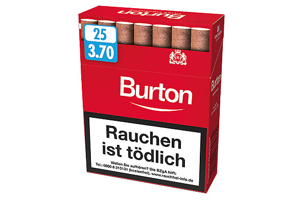 Burton Original Naturdeckblatt 25 Filter Zigarillos  Burton Original Naturdeckblatt 25 Filter Zigarillos