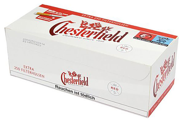 Chesterfield Extra Red Filter Tubes (250 Tubes)