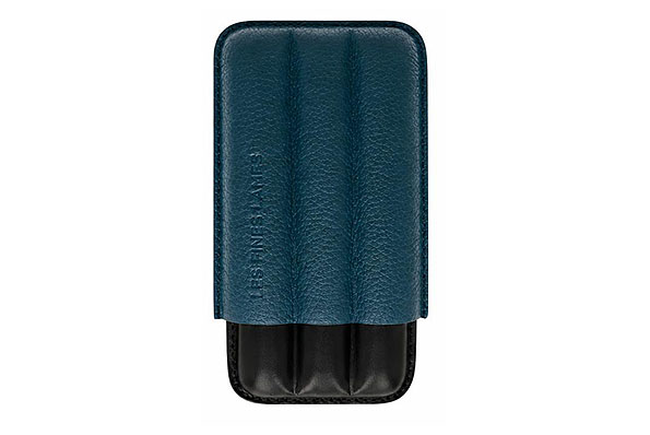 Les Fines Lames TRIO Blau Leder Zigarrenetui f�r 3 Zigarren