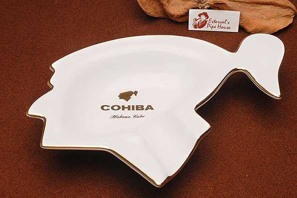Cohiba Ceramic Cigar Ashtray Head white  Cohiba Ceramic Cigar Ashtray Head white