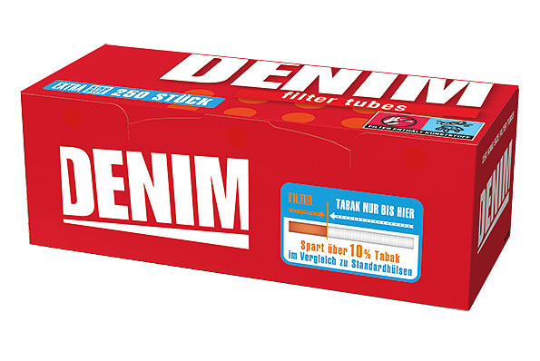 Denim Extra King Size Filterhülsen (250 Hülsen) Denim Extra King Size Filterhülsen (250 Hülsen)