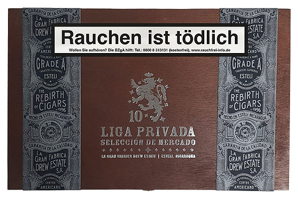 Drew Estate Liga Privada 10 Seleccion De Mercado Robusto 10er Kiste geschlossen