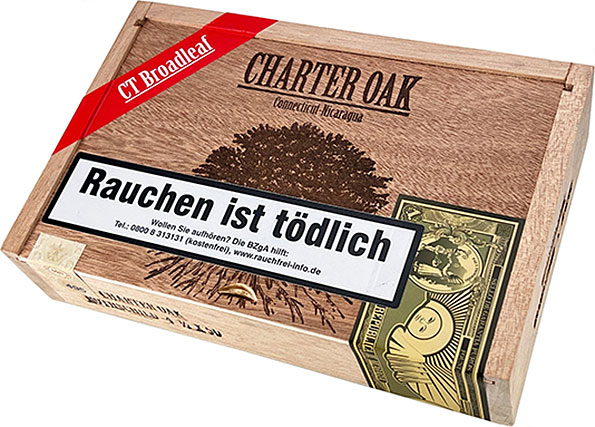 Charter Oak CT Broadleaf Rothschild 20er Kiste geschlossen
