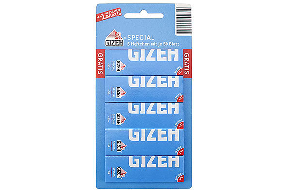 Gizeh Special Zigarettenpapier Blisterkarte 4+1 (250 Blätter) Gizeh Special Zigarettenpapier Blisterkarte 4+1 (250 Blätter)