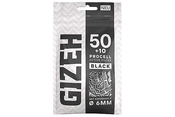 Gizeh ProCell Black Activated Carbon Filter 6mm (60 Filters) Gizeh ProCell Black Activated Carbon Filter 6mm (60 Filters)