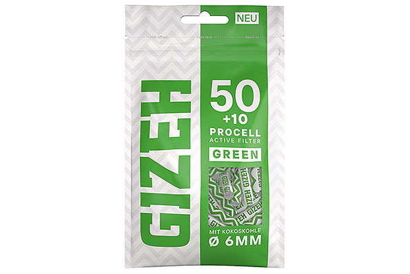 Gizeh ProCell Green Activated Carbon Filter 6mm (60 Filters) Gizeh ProCell Green Activated Carbon Filter 6mm (60 Filters)