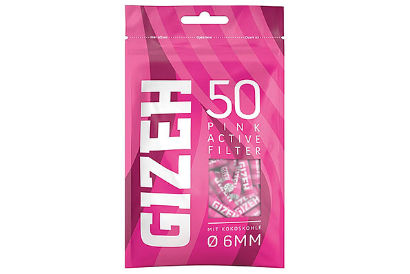 Gizeh Pink Activated Carbon Filter 6mm (50 Filters) Gizeh Pink Activated Carbon Filter 6mm (50 Filters)