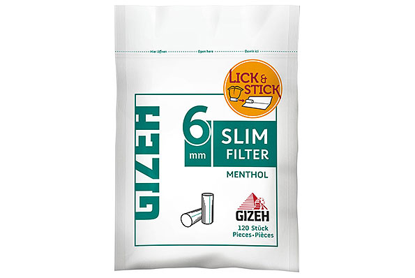 Gizeh Slim Filters Menthol 6mm (120 Filters) Gizeh Slim Filters Menthol 6mm (120 Filters)