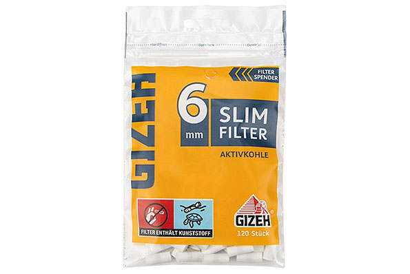 Gizeh Slim Activated Carbon Filter 6mm (120 Filters) Gizeh Slim Activated Carbon Filter 6mm (120 Filters)