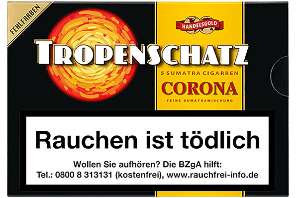 Tropenschatz Corona Sumatra Fehlfarben (Corona) 5 Zigarren Tropenschatz Corona Sumatra Fehlfarben (Corona) 5 Zigarren
