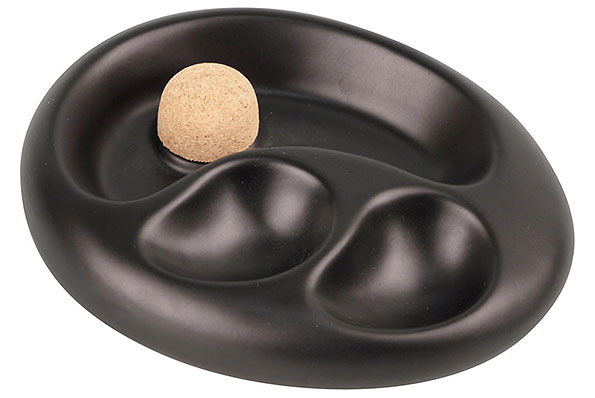Pipe Ashtray Ceramic black matte for two Pipes  Pipe Ashtray Ceramic black matte for two Pipes