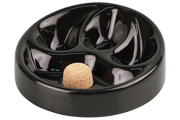 Pipe Ashtray Ceramic black shiny for three Pipes  Pipe Ashtray Ceramic black shiny for three Pipes