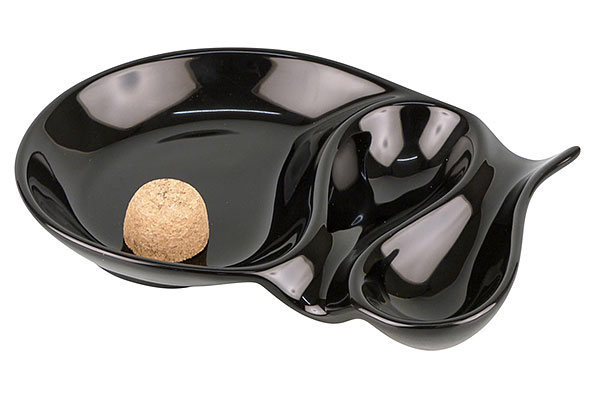 Pipe Ashtray Ceramic black shiny for two Pipes  Pipe Ashtray Ceramic black shiny for two Pipes