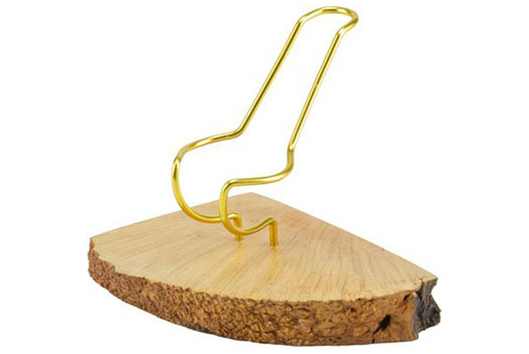 Pipe Holder Briar/Brass for one Pipe