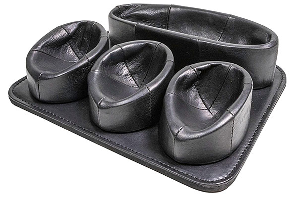 Pfeifensessel Leder schwarz für 3 Pfeifen mit Ablagefach Pfeifensessel Leder schwarz für 3 Pfeifen mit Ablagefach