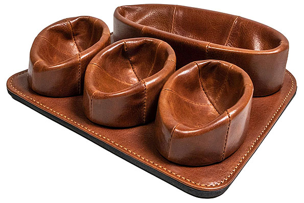Pipe chair Leather brown for 3 Pipes with storage compartment  Pipe chair Leather brown for 3 Pipes with storage compartment