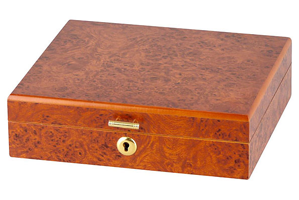 Humidor Wurzelholzdekor abschließbar für ca. 10 Zigarren  Humidor Wurzelholzdekor abschließbar für ca. 10 Zigarren