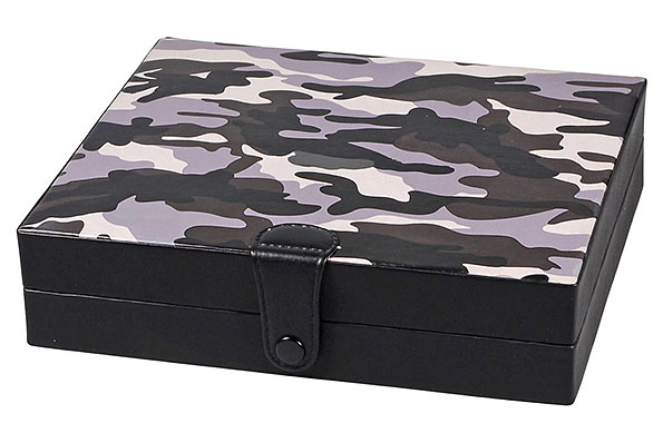 Humidor Camouflage Leder schwarz/grau für ca. 8-10 Zigarren Humidor Camouflage Leder schwarz/grau für ca. 8-10 Zigarren