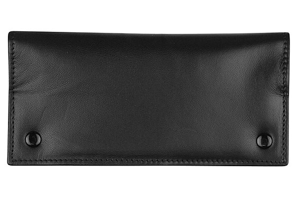 Black Leather 2 Zipper compartment Tobacco Pouch Black Leather 2 Zipper compartment Tobacco Pouch