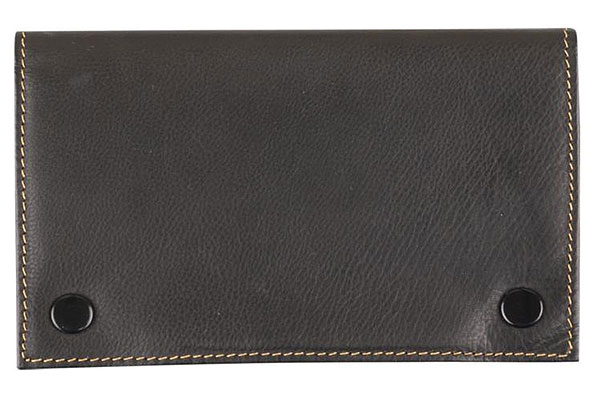 Black Leather 1 Zipper compartment Tobacco Pouch Black Leather 1 Zipper compartment Tobacco Pouch