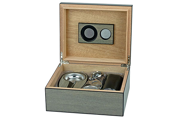 Zigarren Humidor-Set Eiche grau Finish inkl. Zubehör Zigarren Humidor-Set Eiche grau Finish inkl. Zubehör