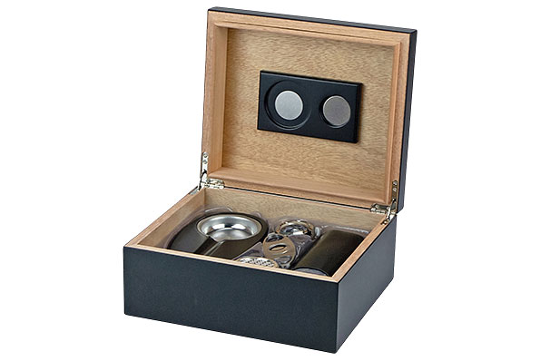 Zigarren Humidor-Set schwarz matt inkl. Zubehör Zigarren Humidor-Set schwarz matt inkl. Zubehör