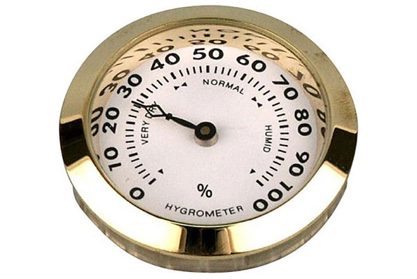 Analog Humidor Hygrometer Gold Round (37 mm) with Magnet