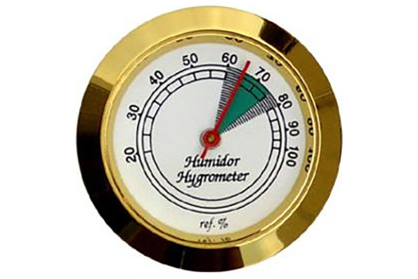 Analoges Humidor Hygrometer Gold Rund (37 mm)