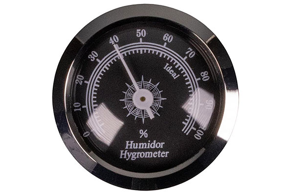 Analoges Humidor Hygrometer Chrom/Schwarz Rund mit Magnet