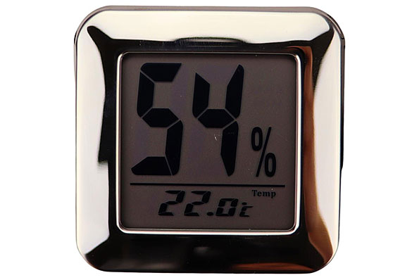 Digital Hygro/Thermometer Chrom mit Magnetbefestigung Digital Hygro/Thermometer Chrom mit Magnetbefestigung