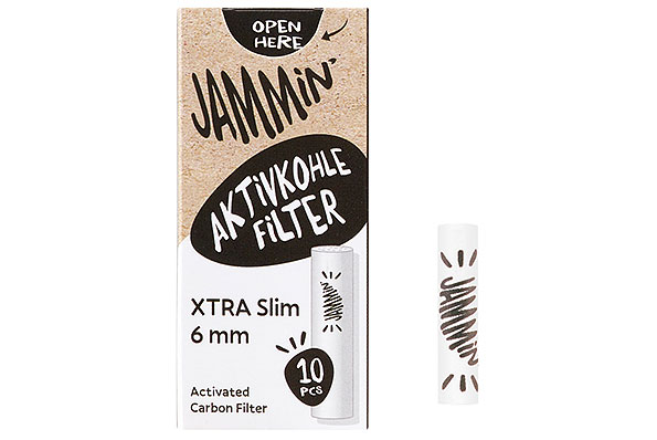Jammin' Xtra Slim Aktivkohlefilter 6mm (10 Filter)  Jammin' Xtra Slim Aktivkohlefilter 6mm (10 Filter)
