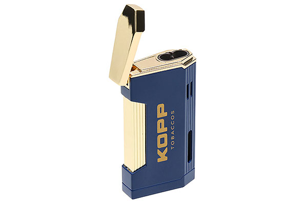 Kopp Tobaccos Double Jet-Flame Feuerzeug Blau / Gold