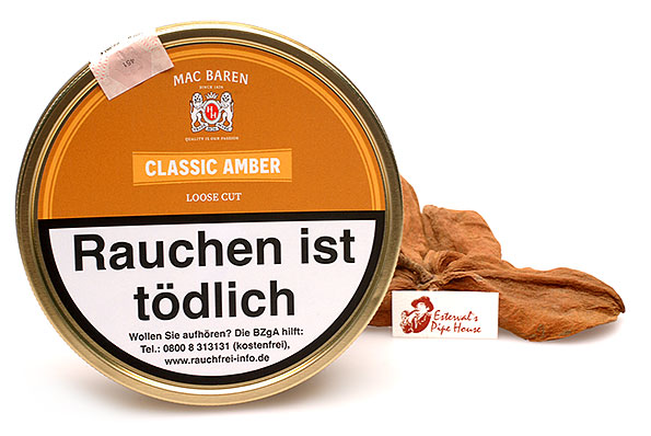 Mac Baren Classic Amber Loose Cut Pipe tobacco 100g Tin Mac Baren Classic Amber Loose Cut Pipe tobacco 100g Tin
